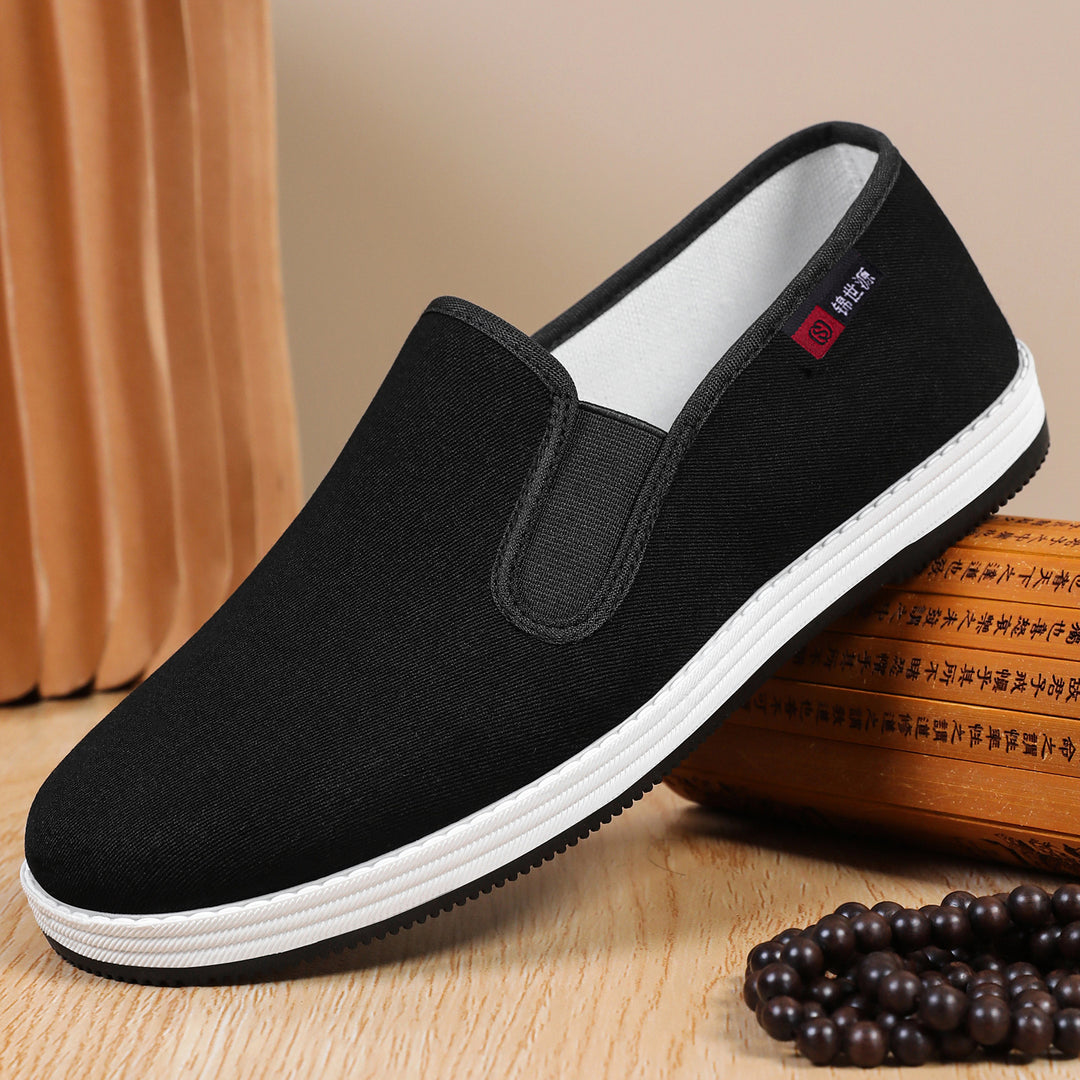Herren nan leichter Canvas-Slip-On Alltagsschuh mit elastischem Einstieg, gepolsterter Innensohle und griffiger Gummilaufsohle Drune