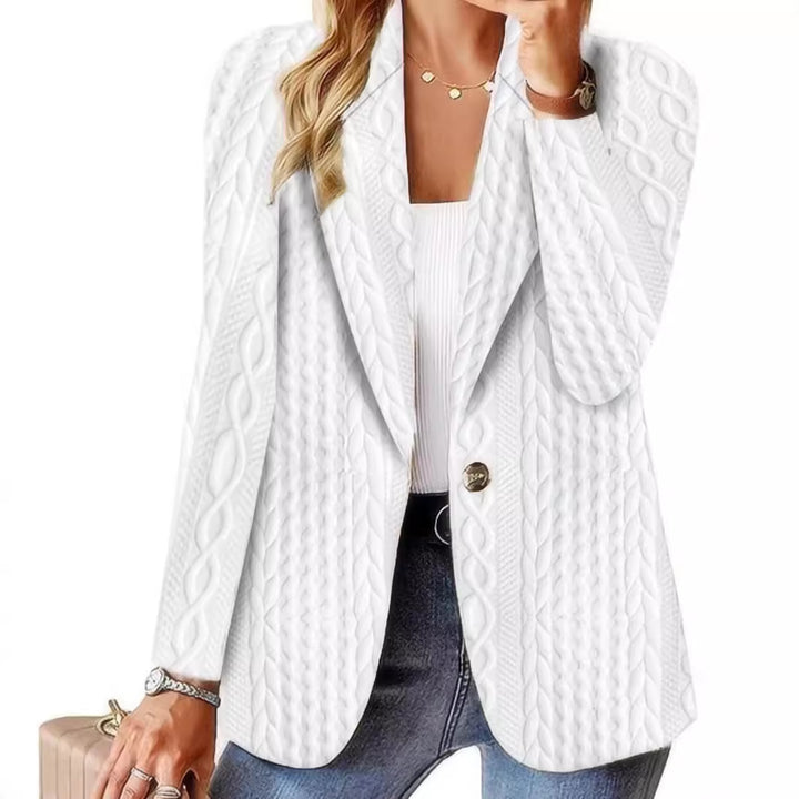 Damen Elegante Strickblazerjacke mit Kabelmuster Drune
