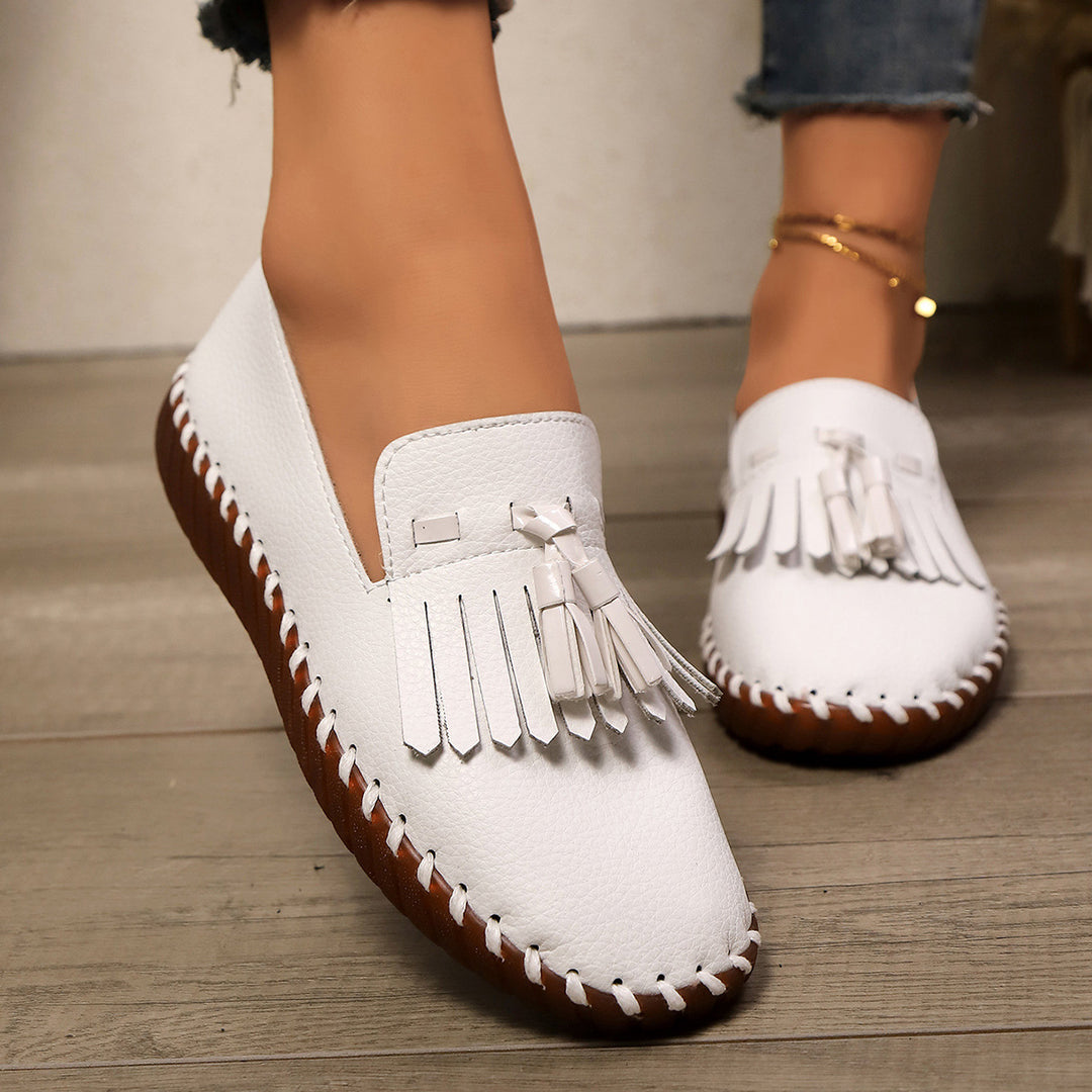 Damen Bequeme Mokassins mit Fransen-Detail Drune