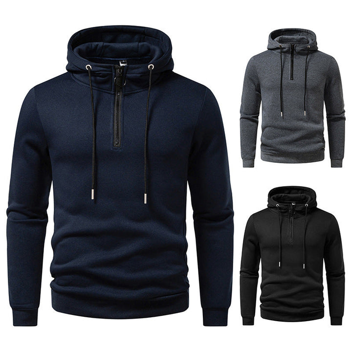 Herren Kapuzenpullover mit modernem Reißverschluss und atmungsaktivem Material Drune