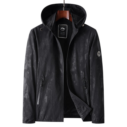 Herren Leichte Softshell-Übergangsjacke mit Kapuze, wasserabweisender Beschichtung und reflektierenden Reißverschlusstaschen Drune