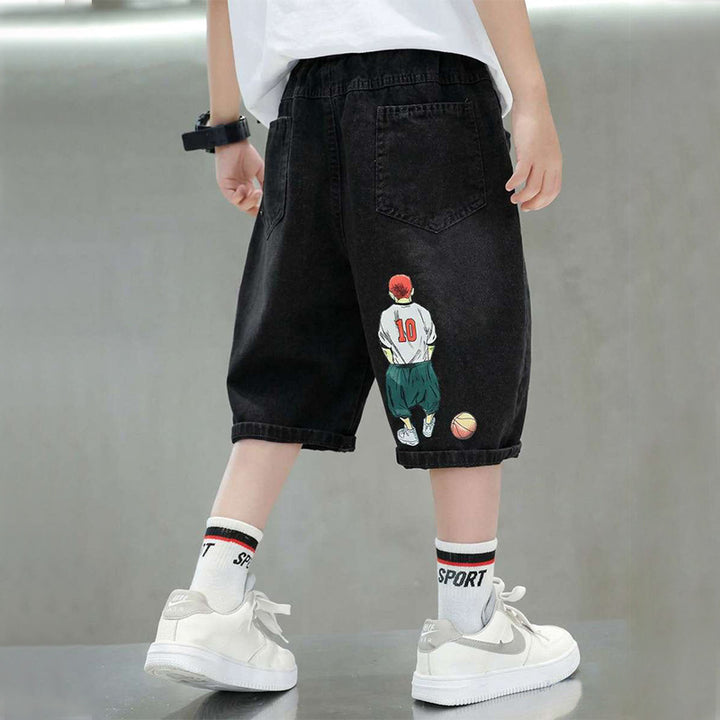 Unisex lässige Denim-Shorts mit kreativen Applikationen Drune