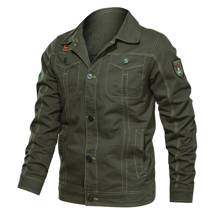 Herren Field-Blouson aus robustem Canvas mit sichtbaren Ziernähten und Brustklappen Drune