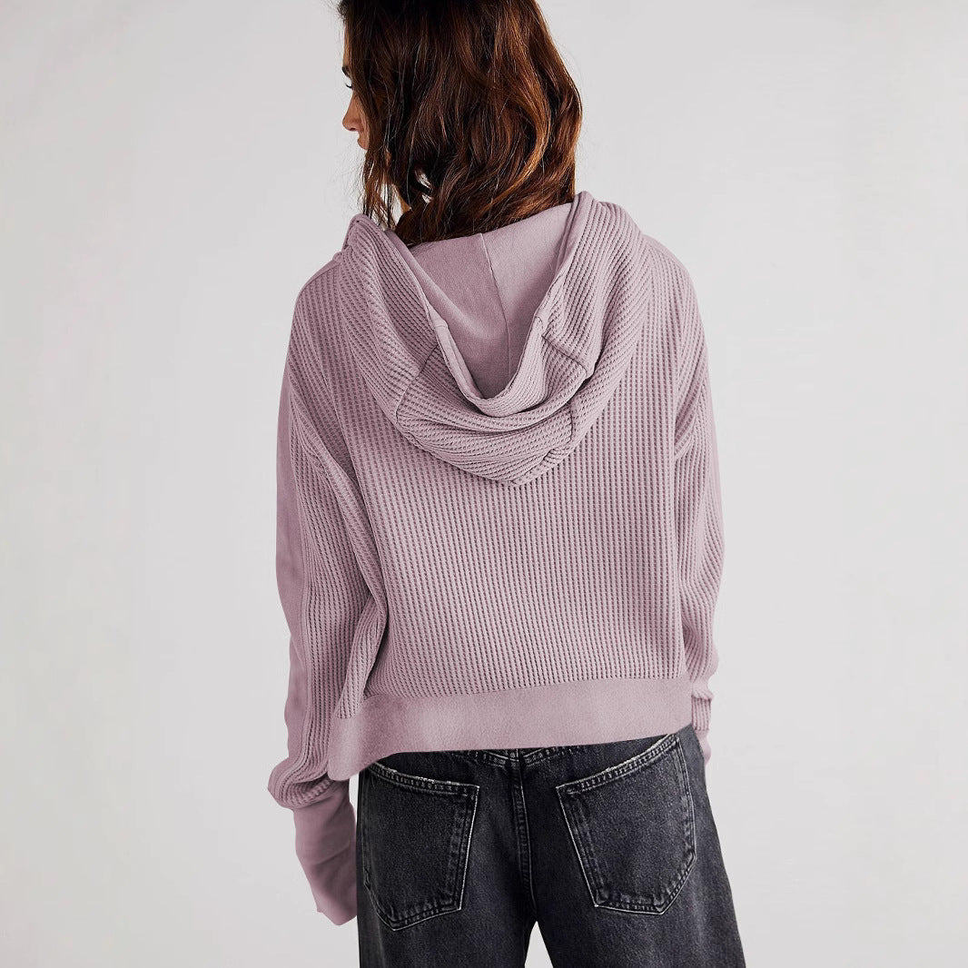 Damen Sportliche Kapuzenjacke aus strukturiertem Material Drune