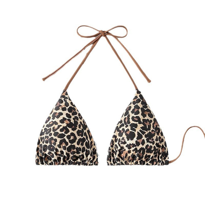 Damen Dreieck-Bikini mit Leo-Muster und verstellbaren Bindebändern Drune
