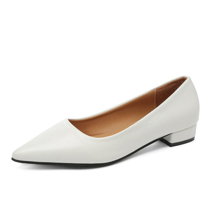 Damen elegante spitze Ballerinas mit bequemem Blockabsatz Drune