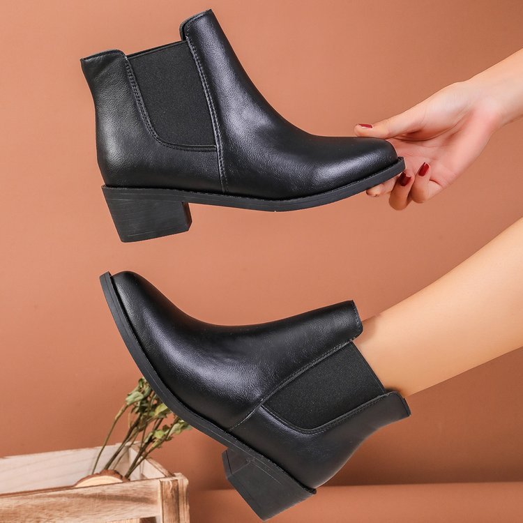 Damen Chelsea-Stiefeletten aus veganem Leder mit elastischen Seiteneinsätzen Drune