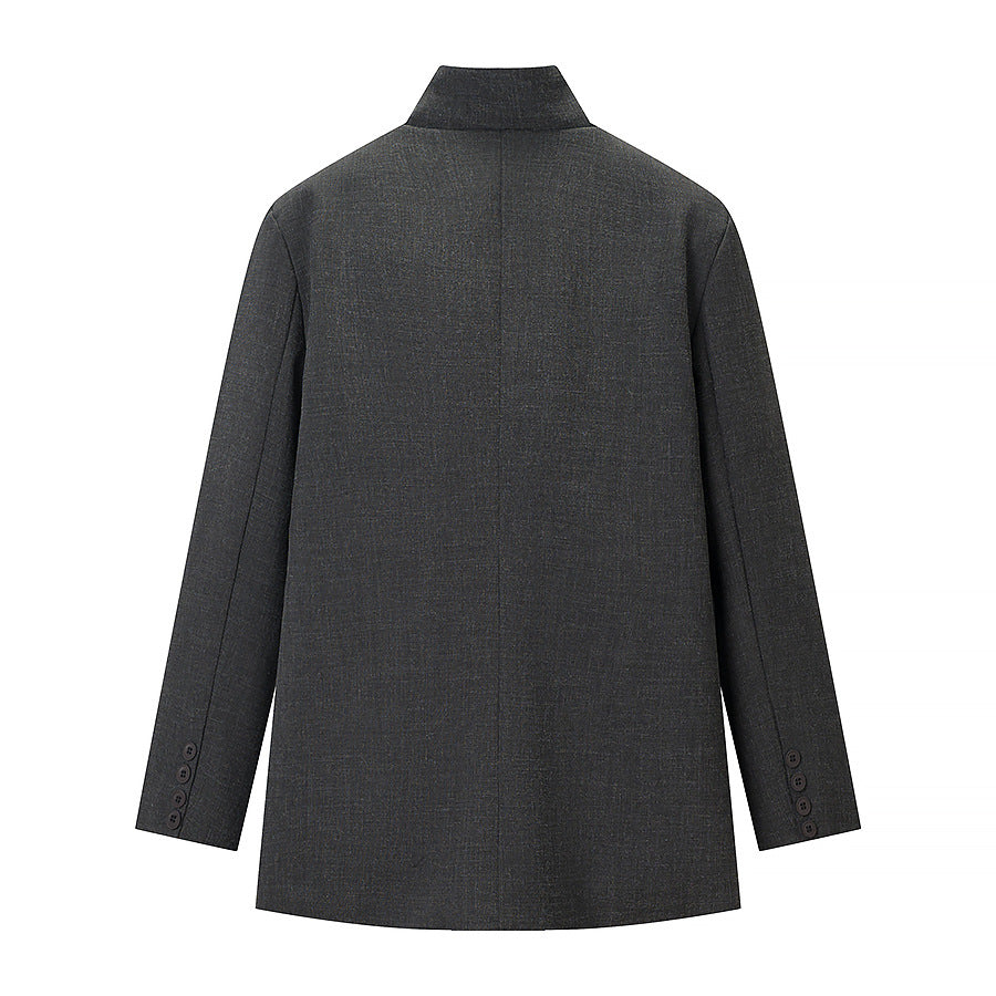Damen Modische Blazerjacke im lässigen Stil mit praktischen Taschen Drune