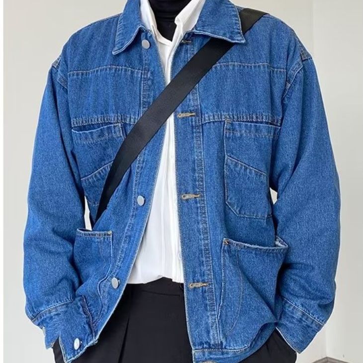 Herren Denim-Überjacke mit praktischen Taschen und klassischem Schnitt Drune