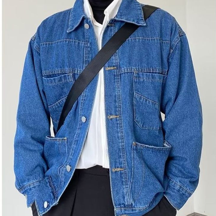 Herren Denim-Überjacke mit praktischen Taschen und klassischem Schnitt Drune