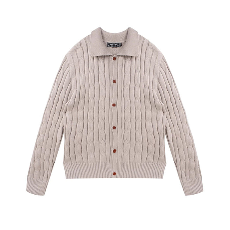 Herren Grobstrick Cardigan mit Knopfleiste Drune