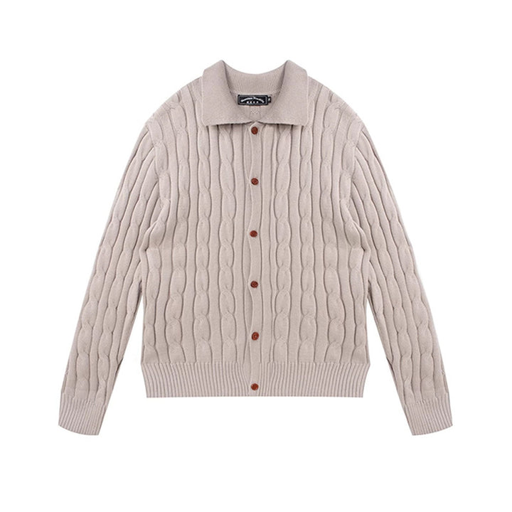Herren Grobstrick Cardigan mit Knopfleiste Drune