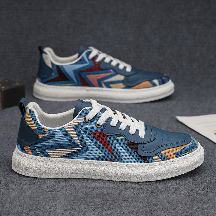 Damen Modische Sneakers mit farbenfrohem Chevron-Muster Drune