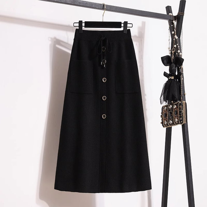 Damen Eleganter Maxirock mit praktischen Taschen Drune