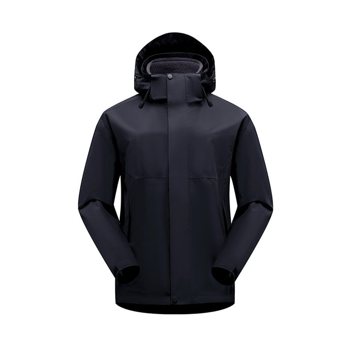 Herren matte wasserdichte Urban Outdoorjacke mit getapten Nähten, abnehmbarer Kapuze und Fleecekragen Drune