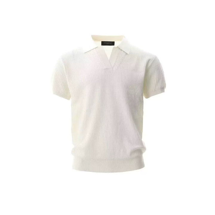 Herren Modisches Strickpoloshirt mit V-Ausschnitt Drune