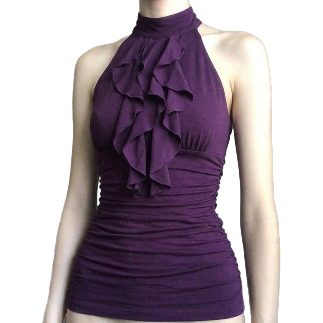Damen Haltertop mit elegantem Rüschendesign Drune