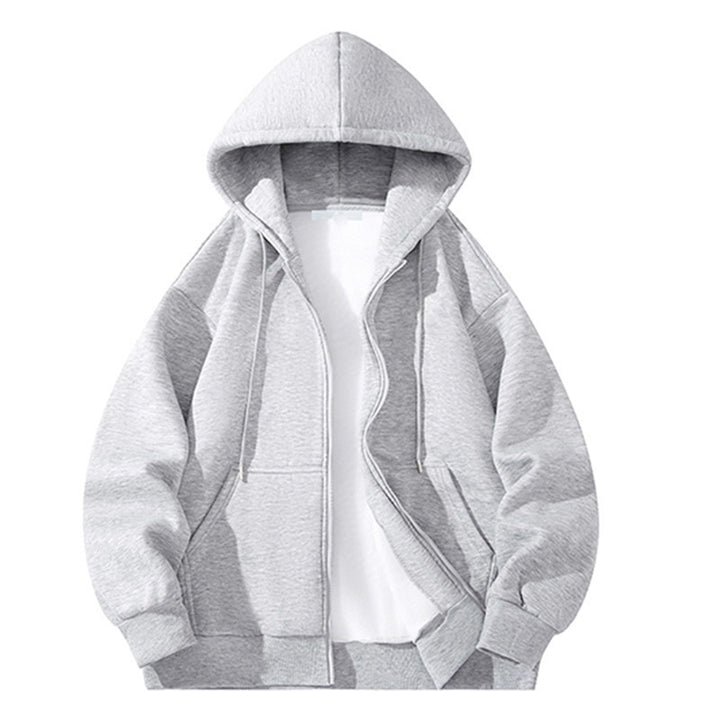 Herren Oversize Reißverschluss‑Kapuzenjacke aus schwerer Sweatqualität mit Kängurutaschen Drune