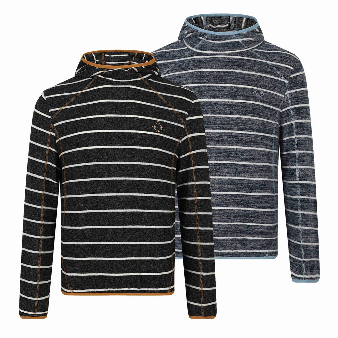 Unisex Gestreifter Strick‑Halbkragenpullover mit Raglanärmeln Drune