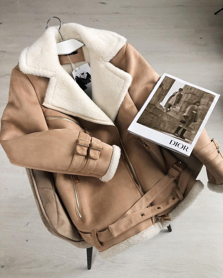 Damen Lederjacke mit kuscheligem Innenfutter Drune