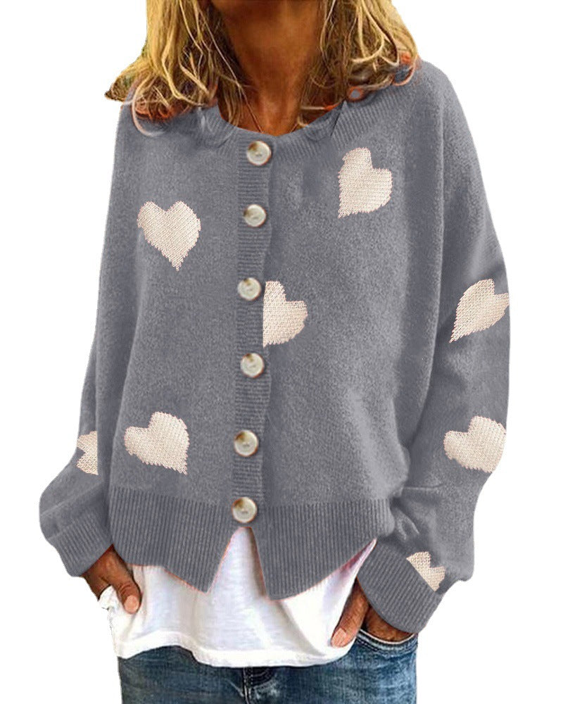 Damen Strickjacke mit Herzmotiv und modischem Schnitt Drune