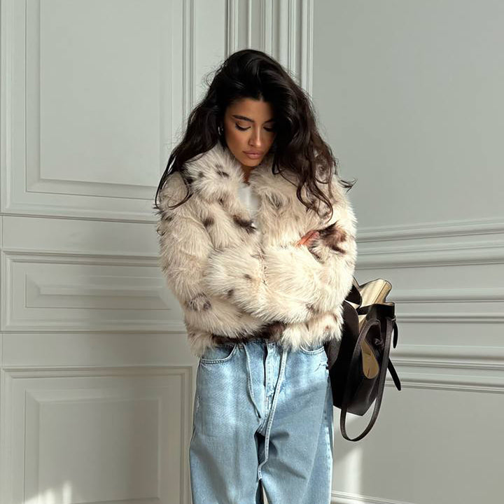 Damen Oversized Kunstfelljacke Drune