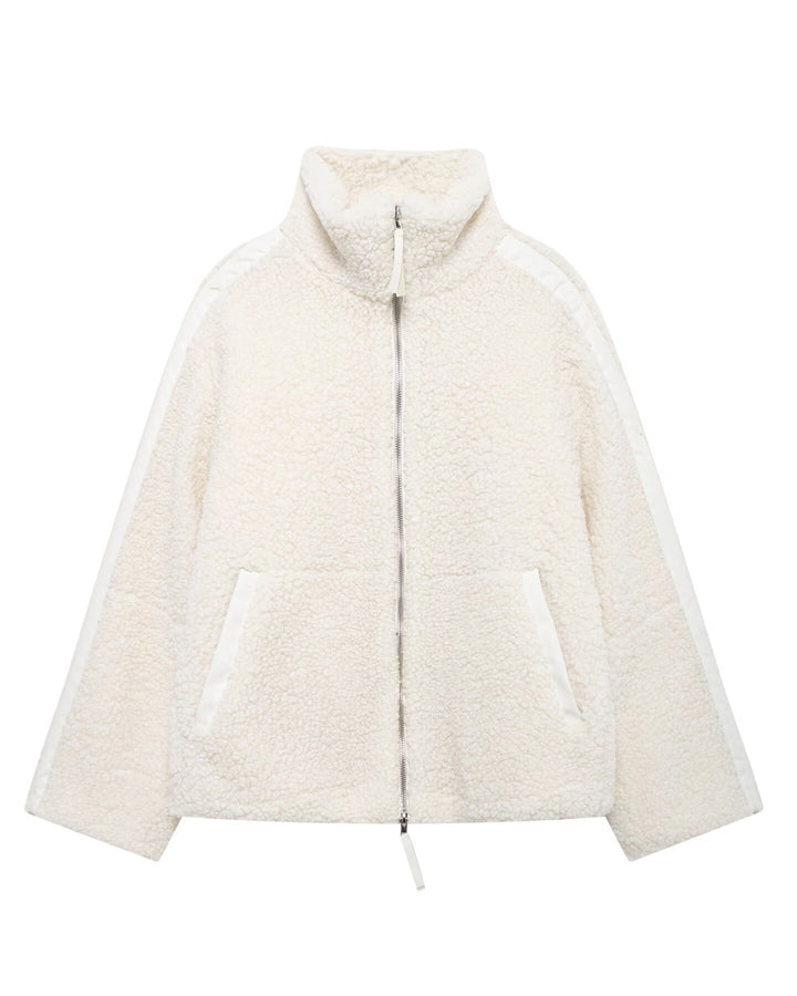 Drune | Stehkragen Doppel End Reißverschluss Fleece Strickjackejacke