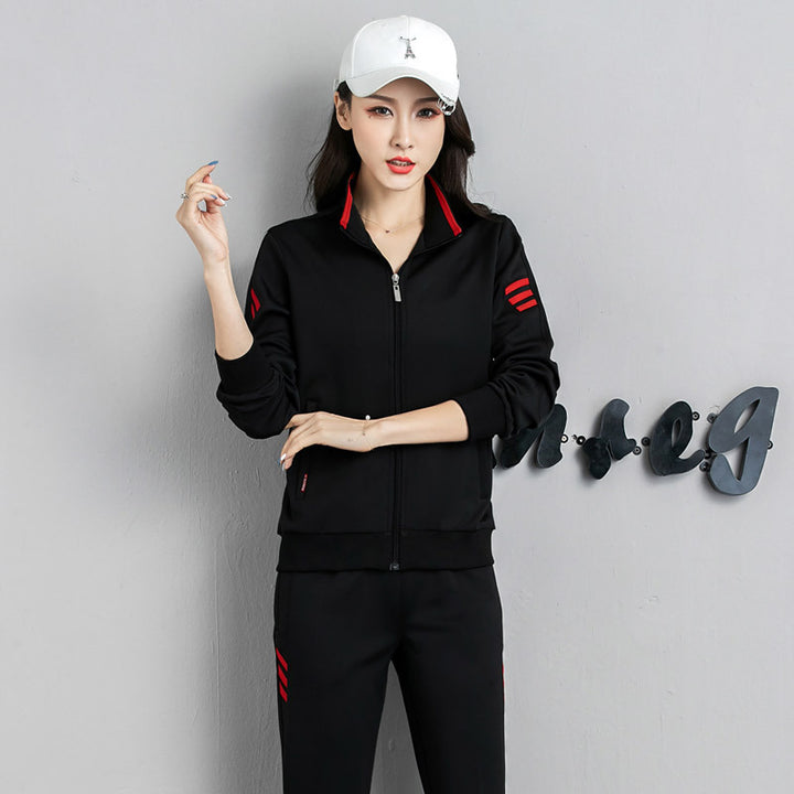 Unisex Modernes Trainingsset im Partnerlook mit Stehkragen und schlanker Jogginghose Drune