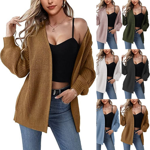 Damen Grober Strickcardigan mit offenen Fronten und lässigem Schnitt Drune