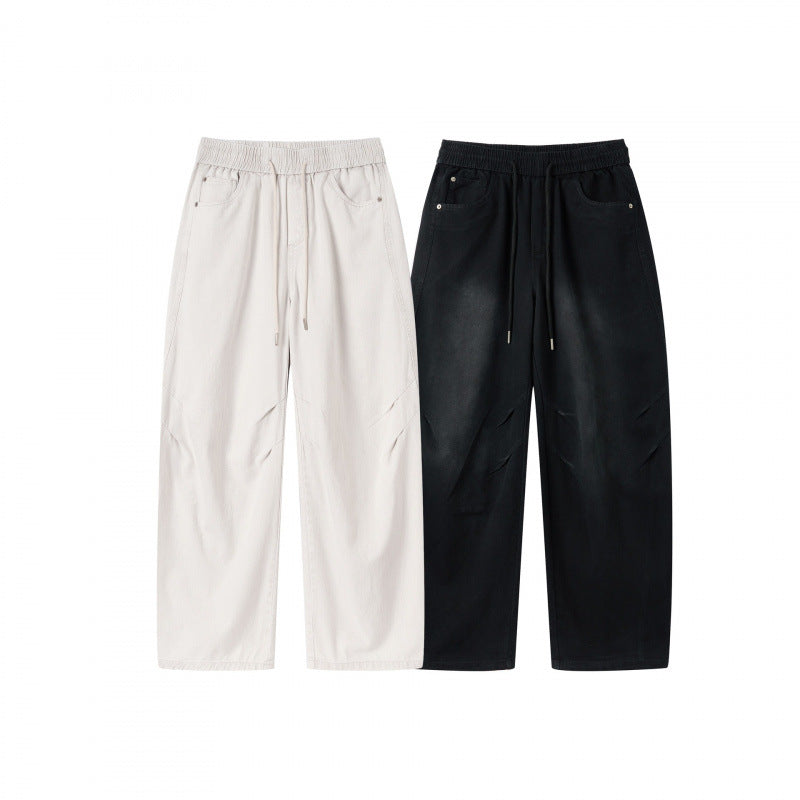 [Damen] Weite Culotte‑Hose mit hohem Elastikbund, Tunnelzug und Eingrifftaschen Drune