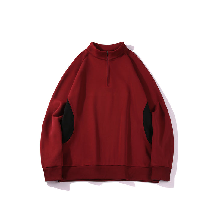 Herren Halbzip‑Sweatshirt mit Stehkragen und kontrastseitigen Einsätzen Drune