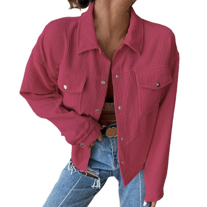 Damen lässige Cordjacke im Oversized-Stil Drune