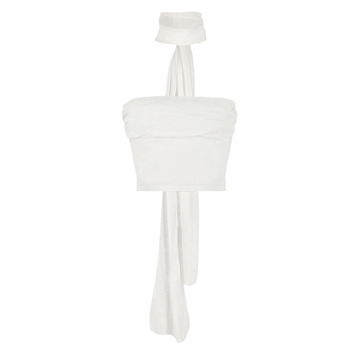 Damen Bandeau-Top mit eleganter Chiffonüberwurf Drune