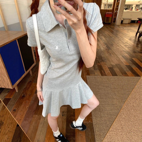 Damen Polo Kleid mit Volants Drune