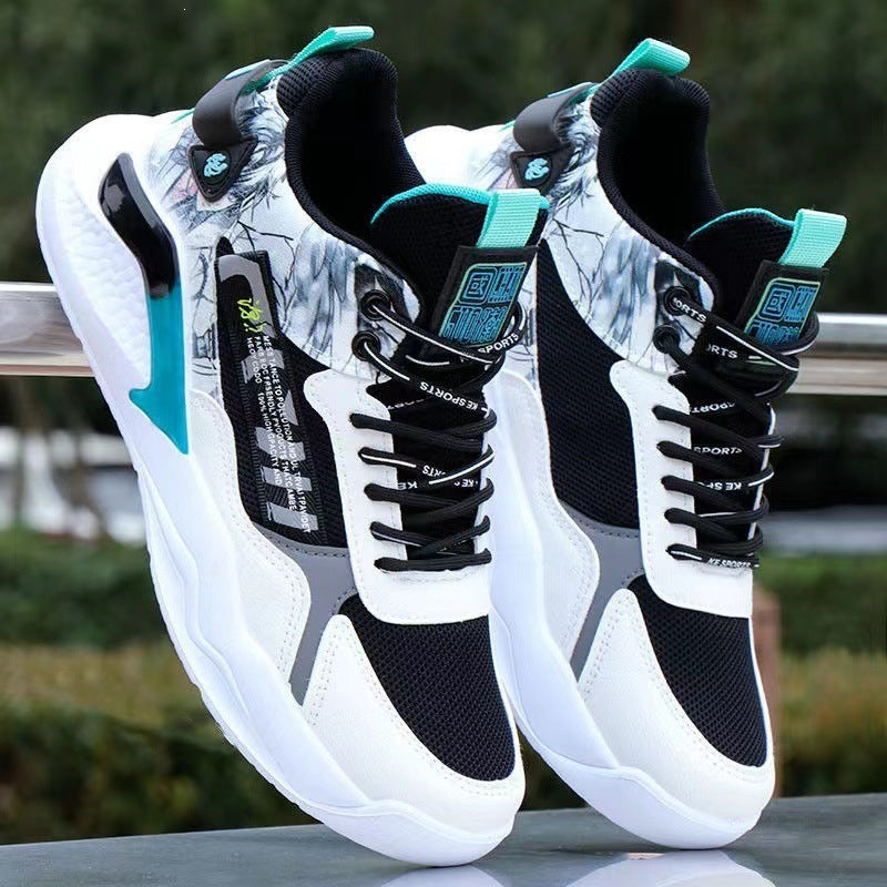 Herren Sportliche High-Top Sneakers mit detailliertem Grafikdesign Drune
