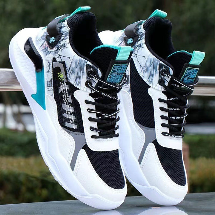 Herren Sportliche High-Top Sneakers mit detailliertem Grafikdesign Drune