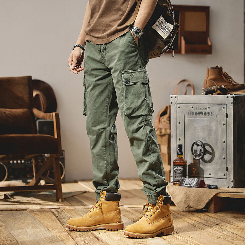Herren Canvas-Cargojogger mit verstärkten Kniepaneelen, elastischem Komfortbund und Organizer-Taschen Drune