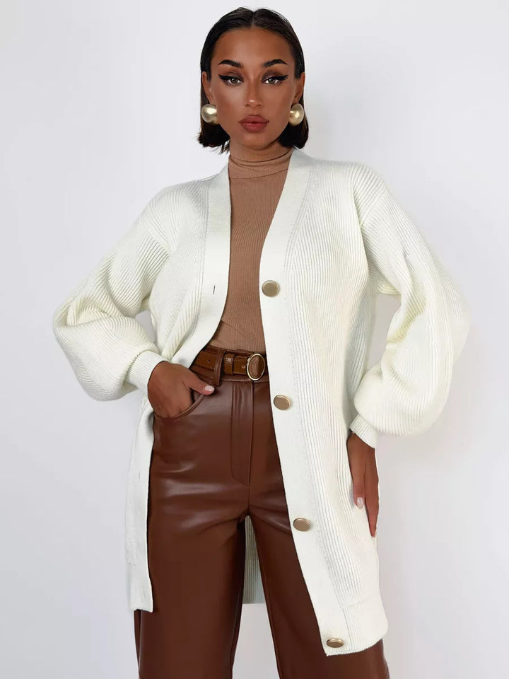 Damen Strickmantel mit oversized Schnitt und eleganten Knopfdetails Drune
