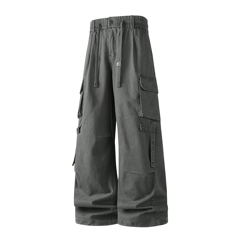 Herren Extraweite Baggy-Cargo-Hose mit Elastikbund, Tunnelzug und Mehrfach‑Utility‑Taschen Drune