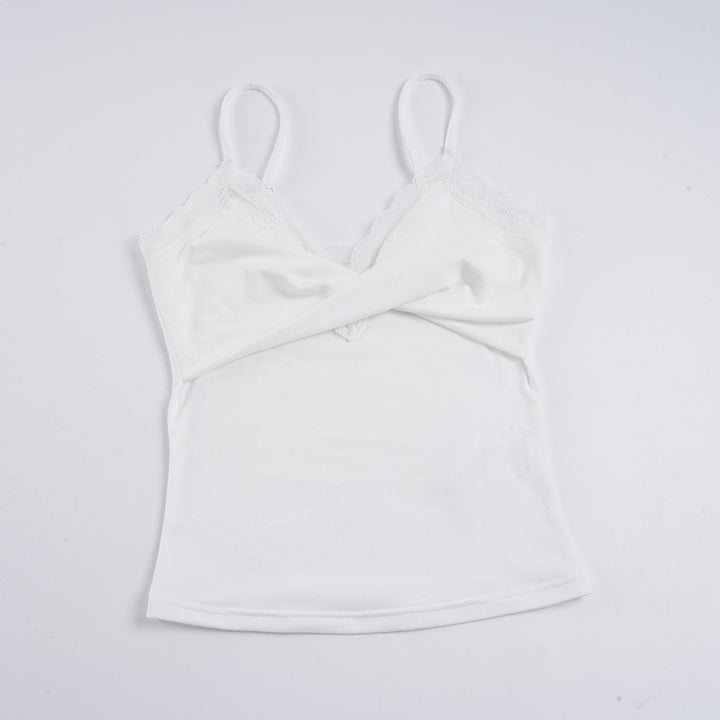 Damen Elegantes Spitzen-Cami-Top mit enganliegendem Schnitt und verstellbaren Trägern Drune