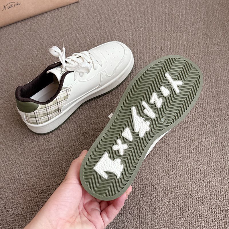 Damen modische Sneakers mit kariertem Einsätzen und gepolsterter Sohle Drune