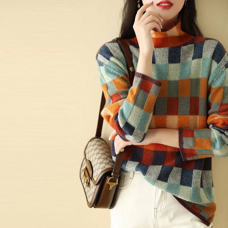 Drune | Bunter Karierter Strickpullover