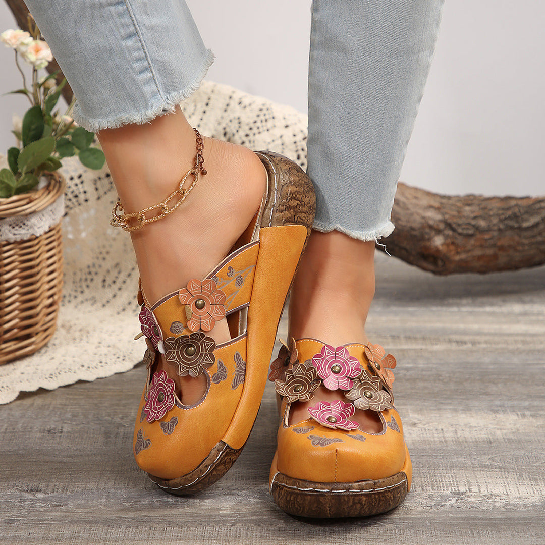Damen Bequeme Blumensandalen mit ergonomischem Fußbett und modischen Akzenten Drune