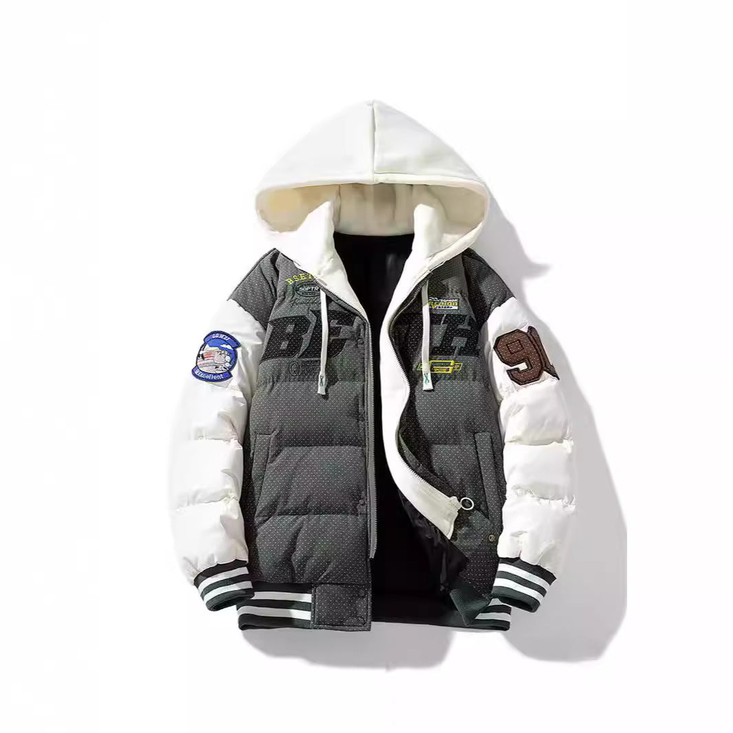 Herren Steppparka mit wattierter Kapuze und Kunstfellbesatz Drune