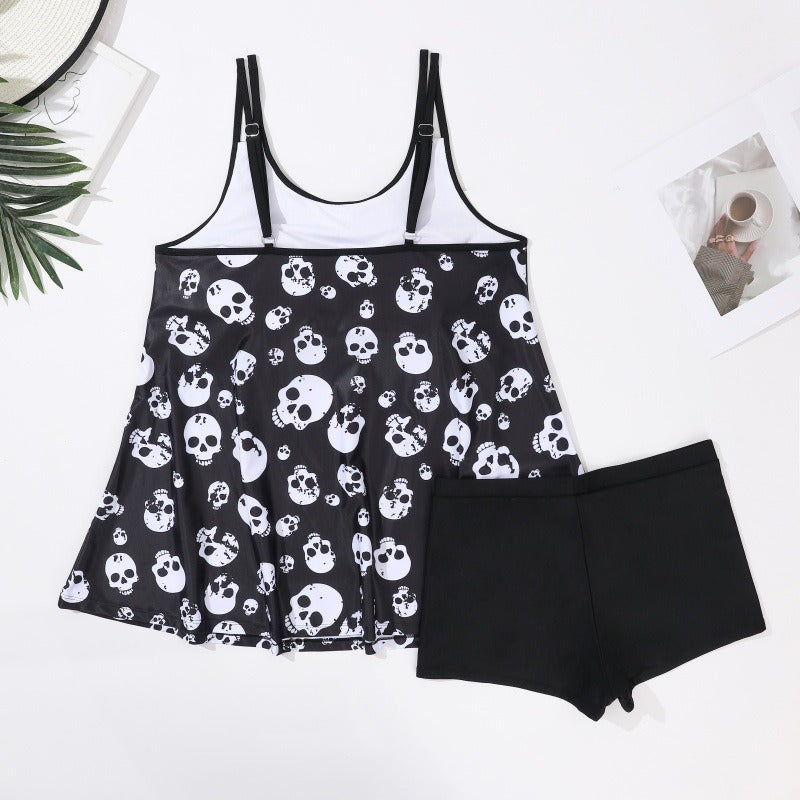 Damen Tankini mit verspieltem Totenkopf-Muster Drune