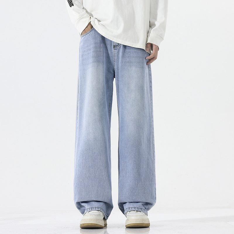 Herren Extraweite Baggy-Jeans mit extra langer Saumkante und dezenter Repair-Optik Drune