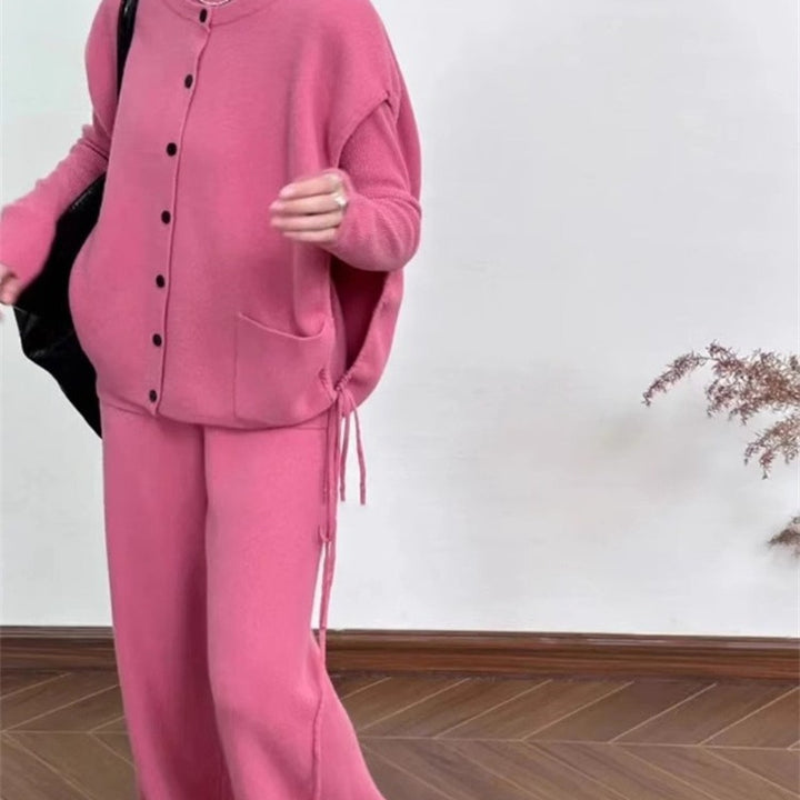 Damen Grobstrickjacke mit praktischen Seitentaschen und Knopfverschluss Drune