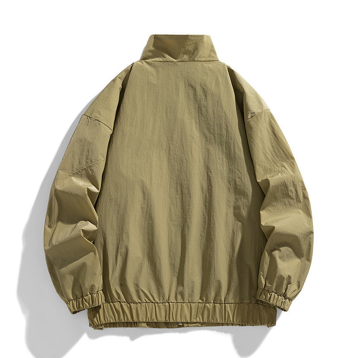 Herren Leichte technische Utility-Übergangsjacke mit Stehkragen und Multifunktionstaschen Drune