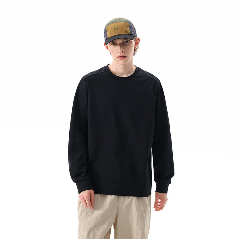 Herren Oversize-Langarmshirt aus schwerem Baumwolljersey mit Rundhalsausschnitt und gerippten Bündchen Drune