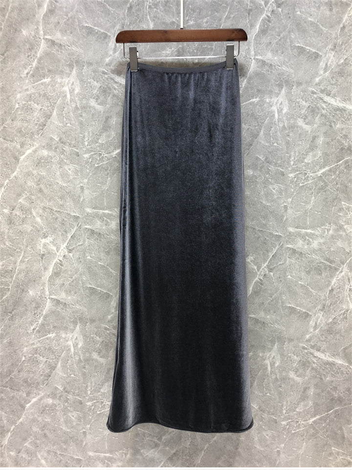 Damen Eleganter Maxirock aus schimmerndem Material Drune